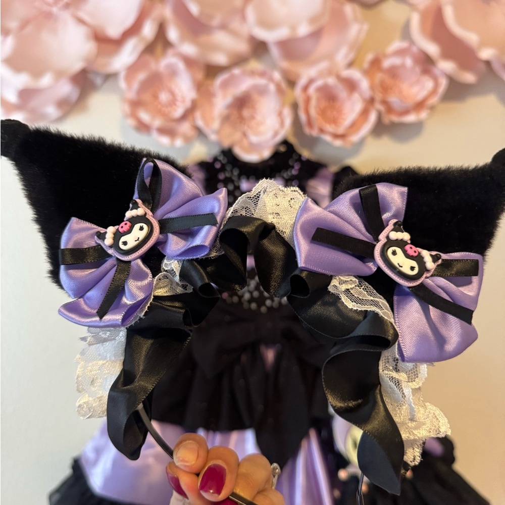 Adorable Black and Purple Kids Halloween Costume KUROMI - Picture 3 of 3